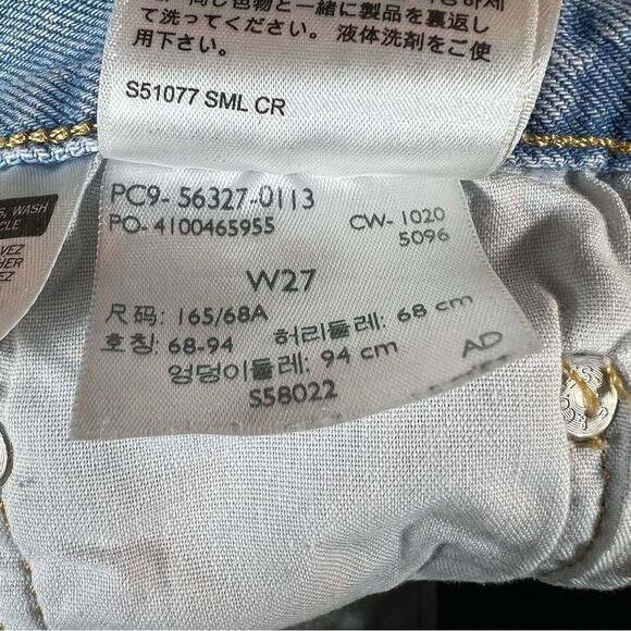 Levi’s 501 Light Wash Distressed Heavily Frayed Denim Cut Off  Shorts - Picture 9 of 9